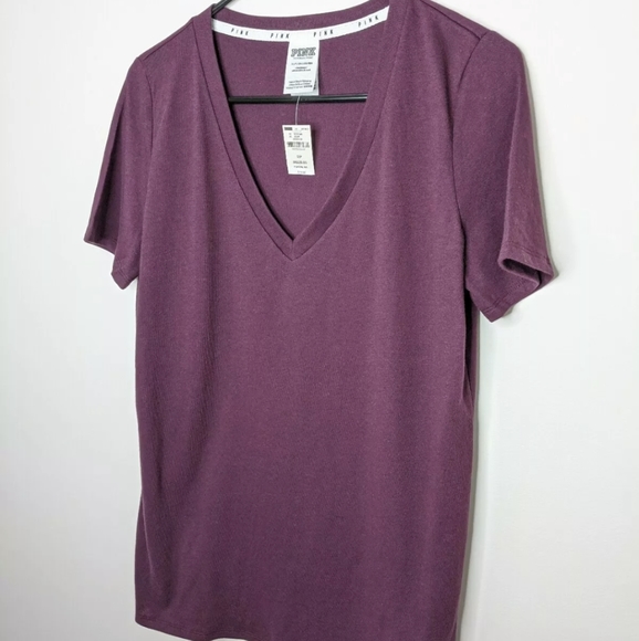 PINK Victoria's Secret Tops - New Victoria's Secret Burgundy T-Shirt Small